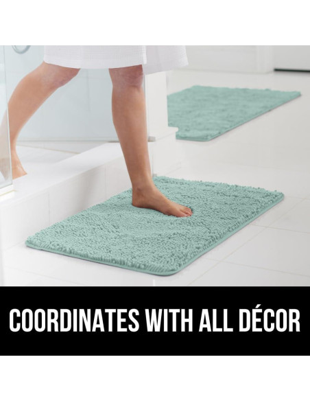 Juego de 2 Alfombras de Baño Gorilla Grip Chenille Azul Mar Juego de 2 Alfombras de Baño Gorilla Grip Chenille Azul Mar