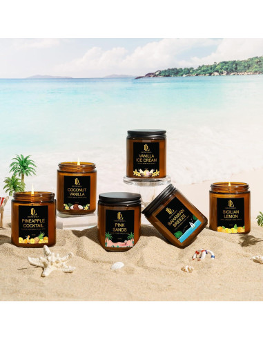Juego de 6 Velas Aromáticas de Soja DL DREAMY DEWLA 1190g