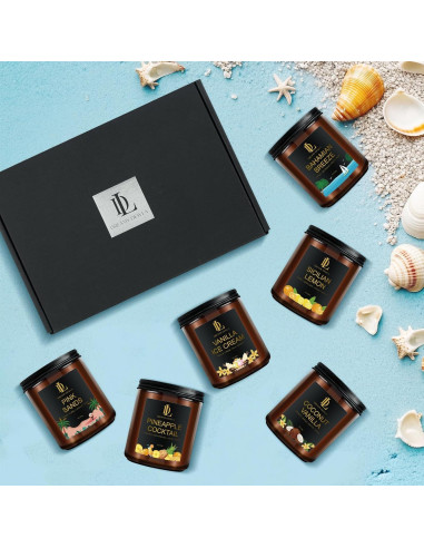 Juego de 6 Velas Aromáticas de Soja DL DREAMY DEWLA 1190g