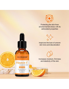Suero Facial de Vitamina C Neutriherbs 29.57 ml con Ácido Hialurónico 2