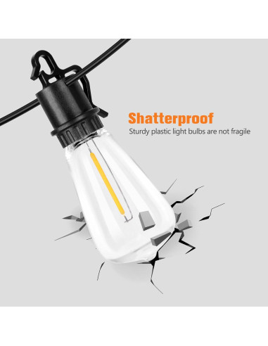 Luces Solares de Cadena OOLED 30.48m 32 Bombillas Impermeables