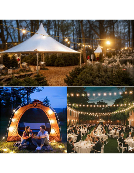 Luces Solares de Cadena OOLED 30.48m 32 Bombillas Impermeables Luces Solares de Cadena OOLED 30.48m 32 Bombillas Impermeables