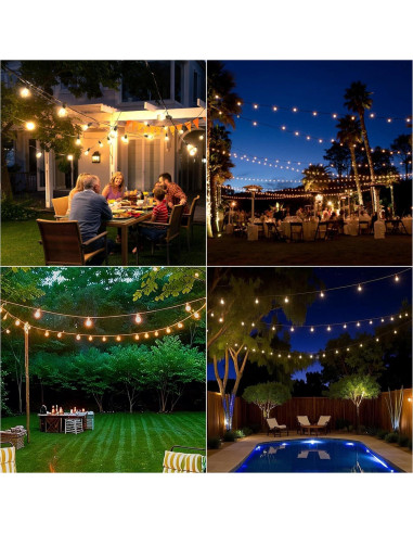Luces Solares de Cadena OOLED 30.48m 32 Bombillas Impermeables
