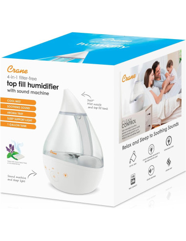 Humidificador Ultrasonico Crane Drop 2.0 1 Galón Niebla Fría