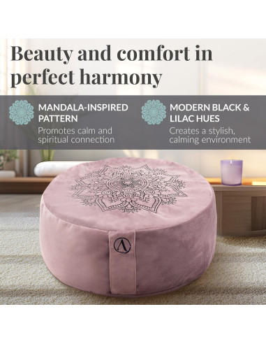 Cojín de Meditación Aila Zafu Ergonómico con Relleno de Trigo Sarraceno