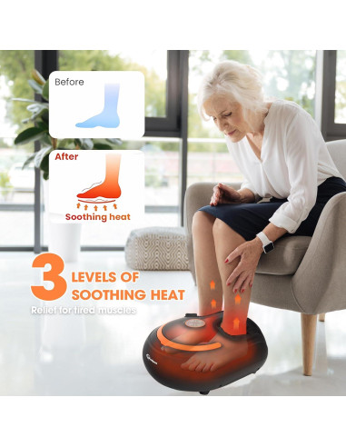 Masajeador de pies Shiatsu Wedpun con calor y control remoto