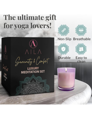 Cojín de Meditación Aila Zafu Ergonómico con Relleno de Trigo Sarraceno