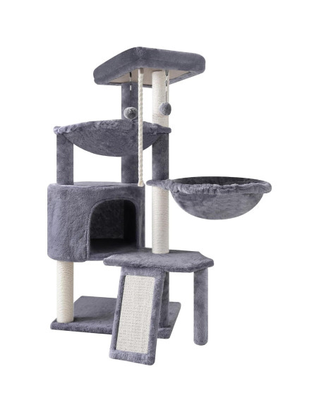 Árbol para Gatos Smouatou 3 Capas con Hamacas y Condominio Gris Árbol para Gatos Smouatou 3 Capas con Hamacas y Condominio Gris