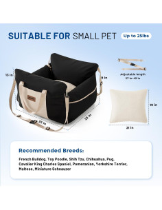 Asiento de Coche para Perros ZOMISIA Houndstooth 58x55cm 2