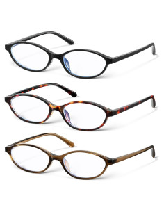 Gafas Retro Ovaladas KUGUAOK Bloqueo Luz Azul Mujer 90s