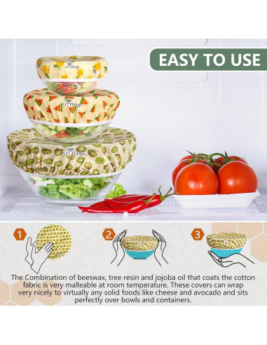 Cubiertas Reutilizables Li'l Things - 5 Piezas Ecológicas de Cera de Abeja