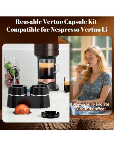 Kit de Cápsulas Reutilizables SOLIDATOR para Nespresso Vertuo - 52 Tapas