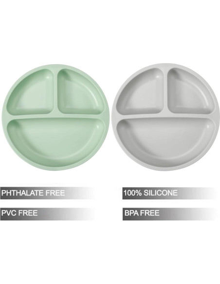 Conjunto de Alimentación PandaEar | 2 Platos y 2 Cucharas de Silicona Conjunto de Alimentación PandaEar | 2 Platos y 2 Cucharas de Silicona
