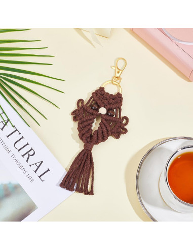 Kit de Llavero de Macramé de Búho ACRNIGHEET 6 Piezas