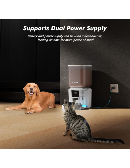 Comedero Automático Nityers 8L para Perros y Gatos Blanco Comedero Automático Nityers 8L para Perros y Gatos Blanco