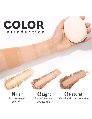 Polvo Compacto UCANBE 2-en-1 Mate Control Aceite Natural