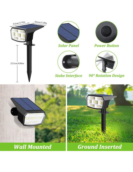 Paquete de 6 luces solares Sucolite 59 LED jardín 3 modos Paquete de 6 luces solares Sucolite 59 LED jardín 3 modos