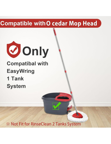 Conjunto de Mop HiBaBy con 2 Recambios y Mango Ajustable 76-147cm
