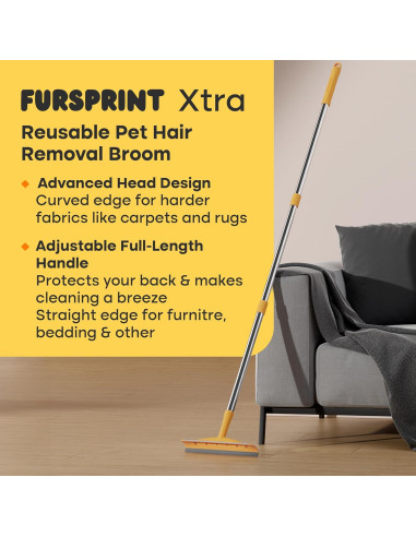 Escoba Reutilizable Uproot para Pelo de Mascota - Mango Ajustable 152 cm