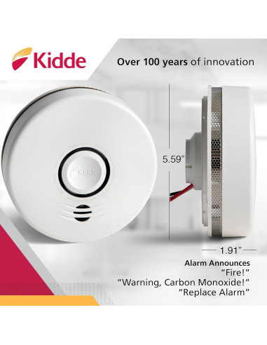 Detector de Humo Kidde p4010ACSCO-W Inalámbrico con Alarma de Voz