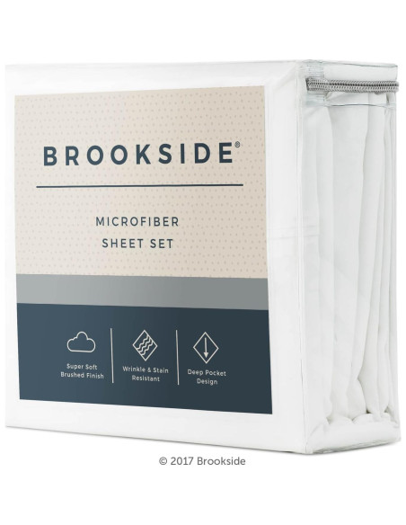 Juego de Sábanas Microfibra Brookside Rey Dividido Blanco Juego de Sábanas Microfibra Brookside Rey Dividido Blanco