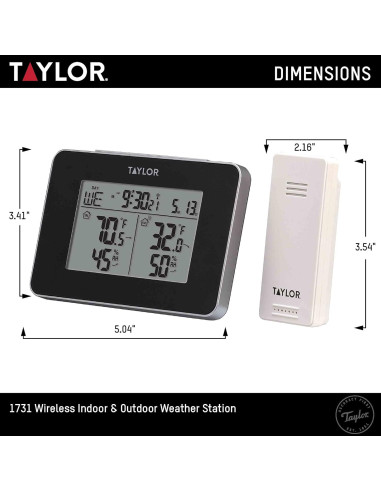 Termómetro e Higrómetro Digital Inalámbrico Taylor 1731