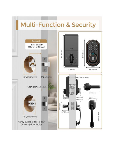 Cerradura Inteligente WiFi ARPHA D289+H100-NEW con Cámara y Huella