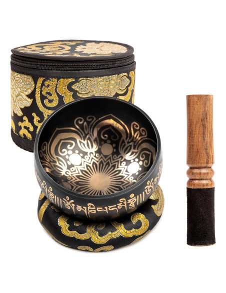 Juego de Cuencos Tibetanos 10.16 cm Himalayan Bazaar Negro Juego de Cuencos Tibetanos 10.16 cm Himalayan Bazaar Negro