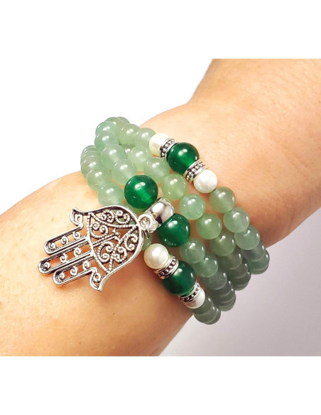 Collar Mala 108 Chakra Corazón - Aventurina Verde y Jade Collar Mala 108 Chakra Corazón - Aventurina Verde y Jade