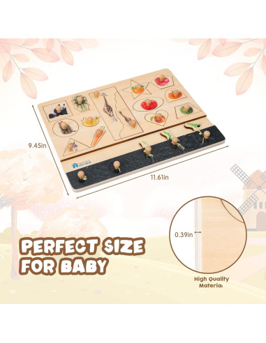 Rompecabezas de Madera Adena Montessori 24 Formas Colores 6-12 Meses