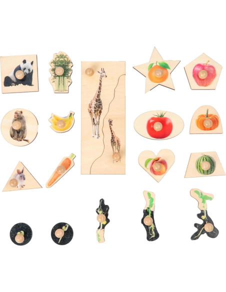 Rompecabezas de Madera Adena Montessori 24 Formas Colores 6-12 Meses Rompecabezas de Madera Adena Montessori 24 Formas Colores 6-12 Meses