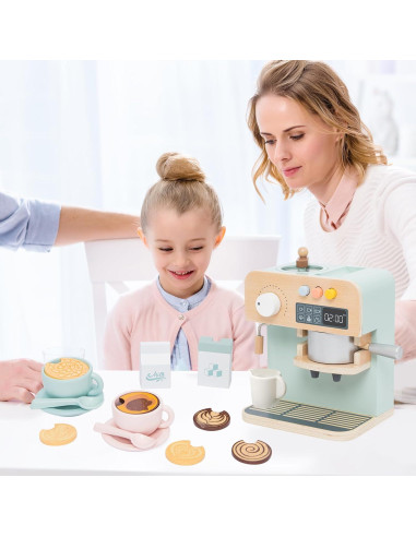 Juego de Cafetera de Madera Twood 23PCS para Niños 3-12 Años