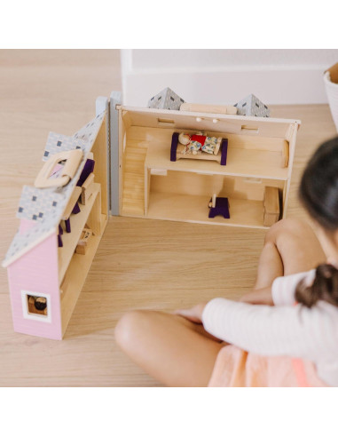 Casa de Muñecas Plegable Melissa & Doug con Muebles 34cm