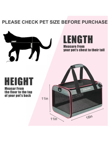 Transportadora Suave DALIAN para Gatos y Perros 8.16 kg