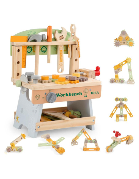 Juego de Banco de Trabajo de Madera Fistone para Niños 1.92kg Juego de Banco de Trabajo de Madera Fistone para Niños 1.92kg
