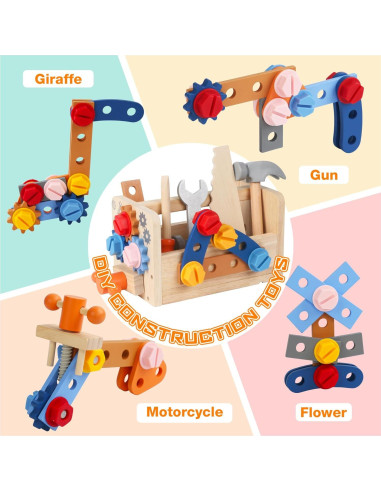 Juego de Herramientas de Madera Totatatree 36PCS para Niños 3+
