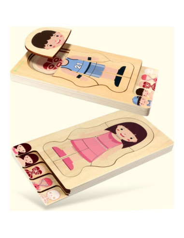 Rompecabezas Educativo de Cuerpo Humano de Madera 30x14 cm