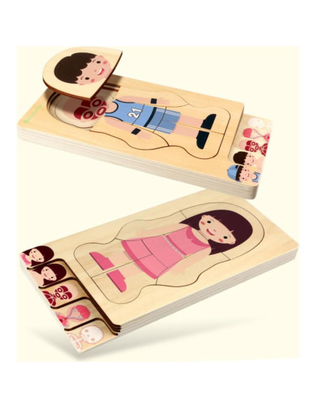 Rompecabezas Educativo de Cuerpo Humano de Madera 30x14 cm Rompecabezas Educativo de Cuerpo Humano de Madera 30x14 cm