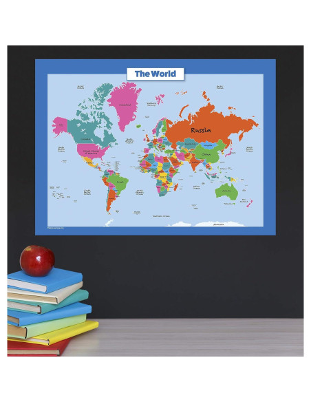 Mapa del Mundo Laminado para Niños Palace Learning 45 x 61 cm Mapa del Mundo Laminado para Niños Palace Learning 45 x 61 cm