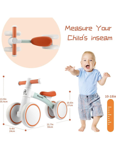 Bicicleta de Equilibrio Maysuke Verde para Bebés 1-2 Años
