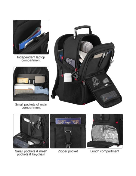 Mochila Aislada para Laptop 17.3" Marca Modelo 40L USB Mochila Aislada para Laptop 17.3" Marca Modelo 40L USB
