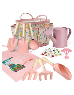 Juego de Jardinería para Niños Qtioucp 14 Piezas Rosa