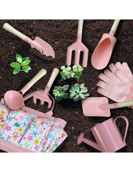 Juego de Jardinería para Niños Qtioucp 14 Piezas Rosa Juego de Jardinería para Niños Qtioucp 14 Piezas Rosa