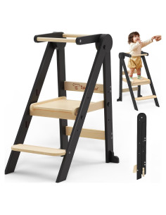 Taburete Plegable para Niños Doerpuz con 3 Alturas Ajustables
