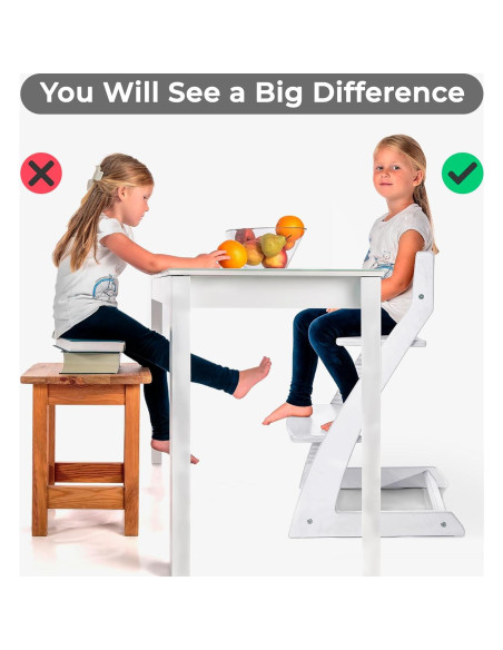 Silla Alta Fornel Blanca de Madera Ajustable para Niños y Adultos Silla Alta Fornel Blanca de Madera Ajustable para Niños y Adultos
