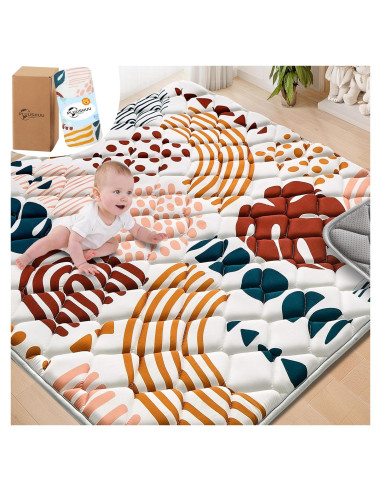 Alfombra de Juego para Bebés PLUUSHUU 127x127 cm Antideslizante