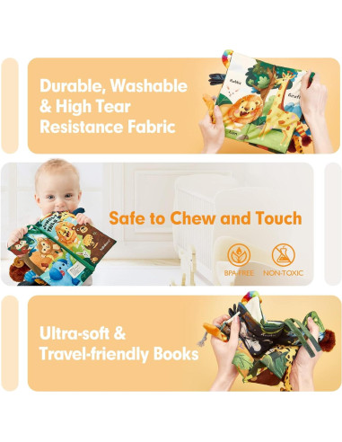 Libro Sensorial para Bebés Hahaland + 10 Tazas Apilables