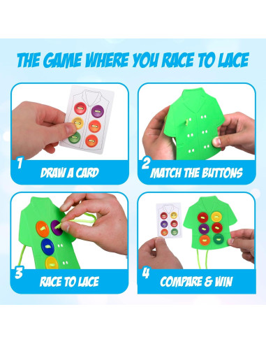 Juego de Enhebrado de Botones Point Games - 72 Piezas