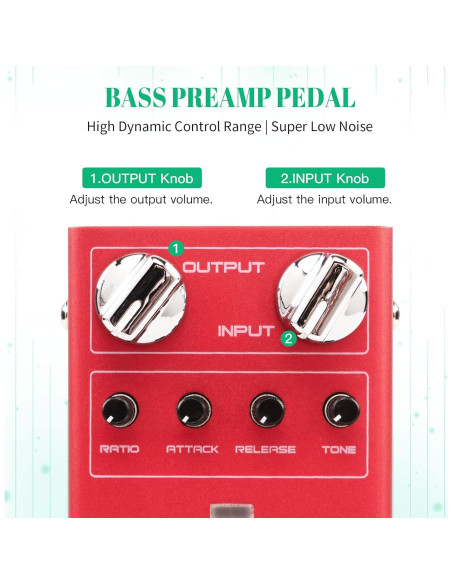 Pedal Compresor para Bajo JOYO R-27 SCYLLA, Bajo Ruido Pedal Compresor para Bajo JOYO R-27 SCYLLA, Bajo Ruido