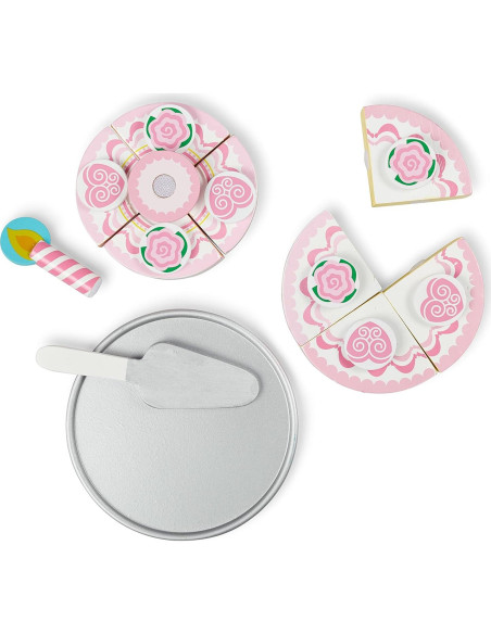 Juego de Comida de Madera Pastel 3 Capas Melissa & Doug Juego de Comida de Madera Pastel 3 Capas Melissa & Doug